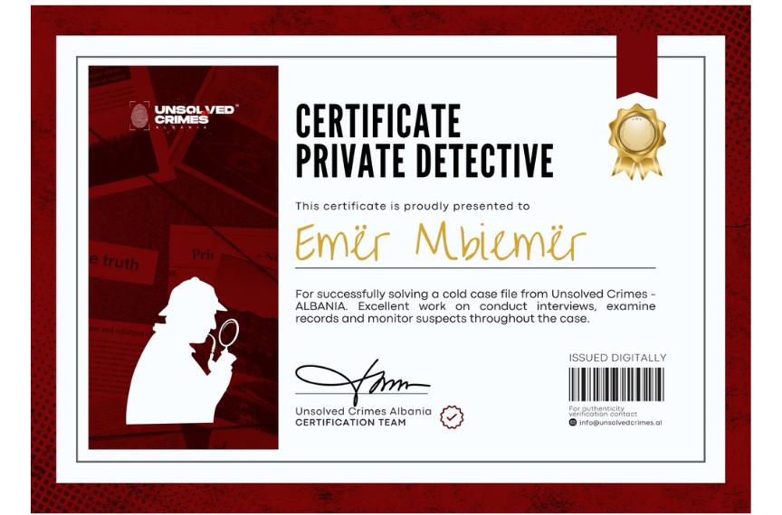 Private Detective Certificate